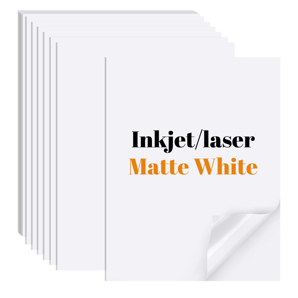 Commercial Vinyl Printing - 10/20/30/40/50 Sheets A4 Matte White Vinyl