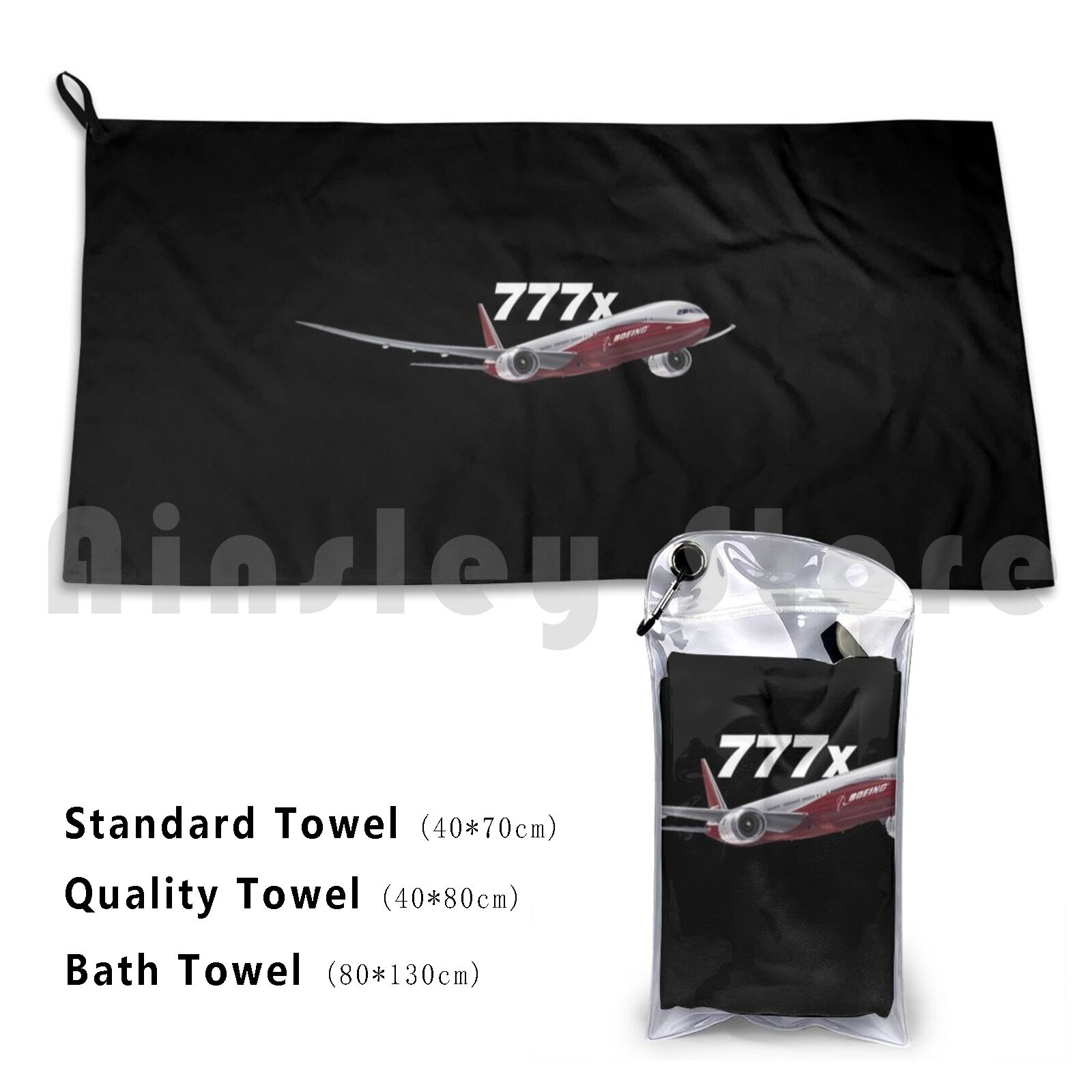 Commercial Printing Images - Boeing 777x Image Bath Towel Beach