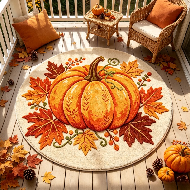 Autumn Pumpkin Harvest Round R - Wholesale Commercial Printing recension och pris