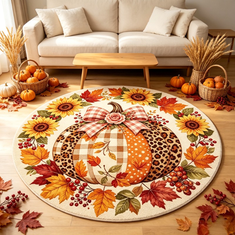 Autumn Pumpkin Harvest Round R - Wholesale Commercial Printing recension och pris