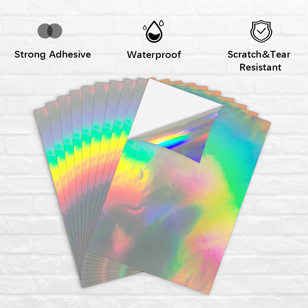 10 Sheets Holographic Printabl - Commercial Vinyl Printing recension och pris