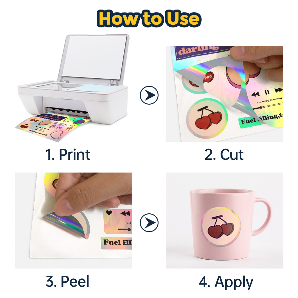 10 Sheets Holographic Printabl - Commercial Vinyl Printing recension och pris