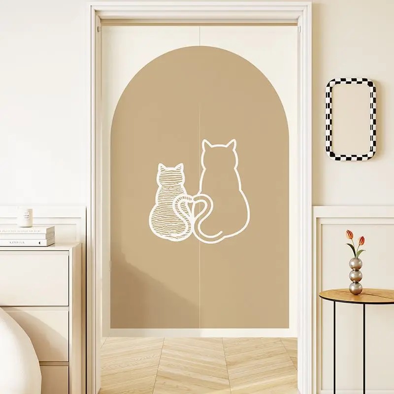 VIKAMA Minimal Line Cat Noren  - Commercial Window Printing recension och pris