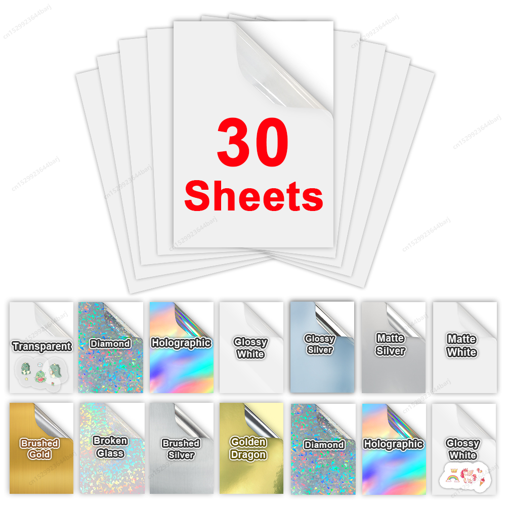 30 Sheets Printable Vinyl Stic - Commercial Vinyl Printing recension och pris
