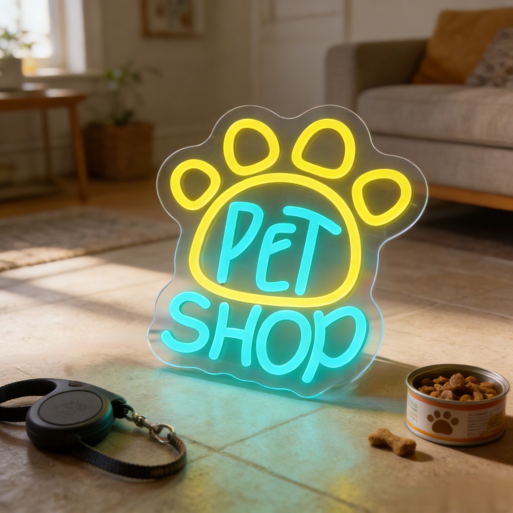 Pet Shop Neon Sign LED Wall Ar - Commercial Window Printing recension och pris