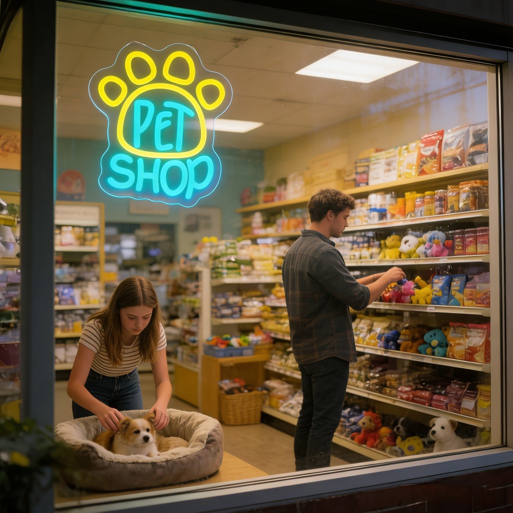 Pet Shop Neon Sign LED Wall Ar - Commercial Window Printing recension och pris
