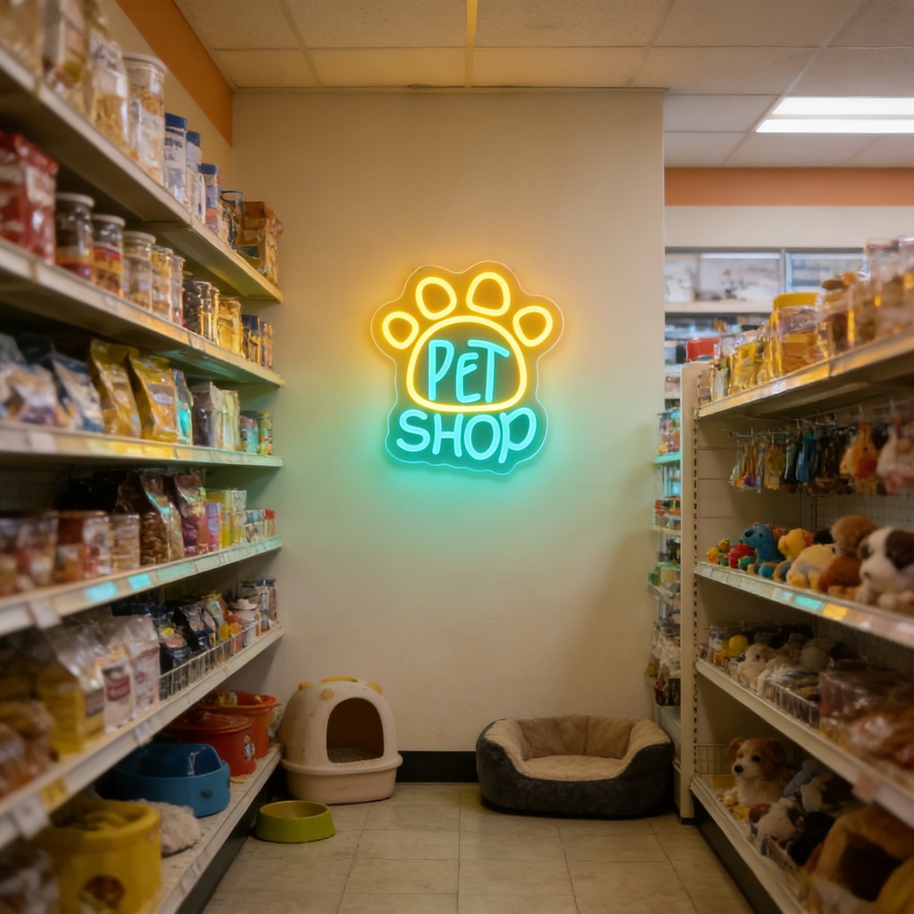 Pet Shop Neon Sign LED Wall Ar - Commercial Window Printing recension och pris